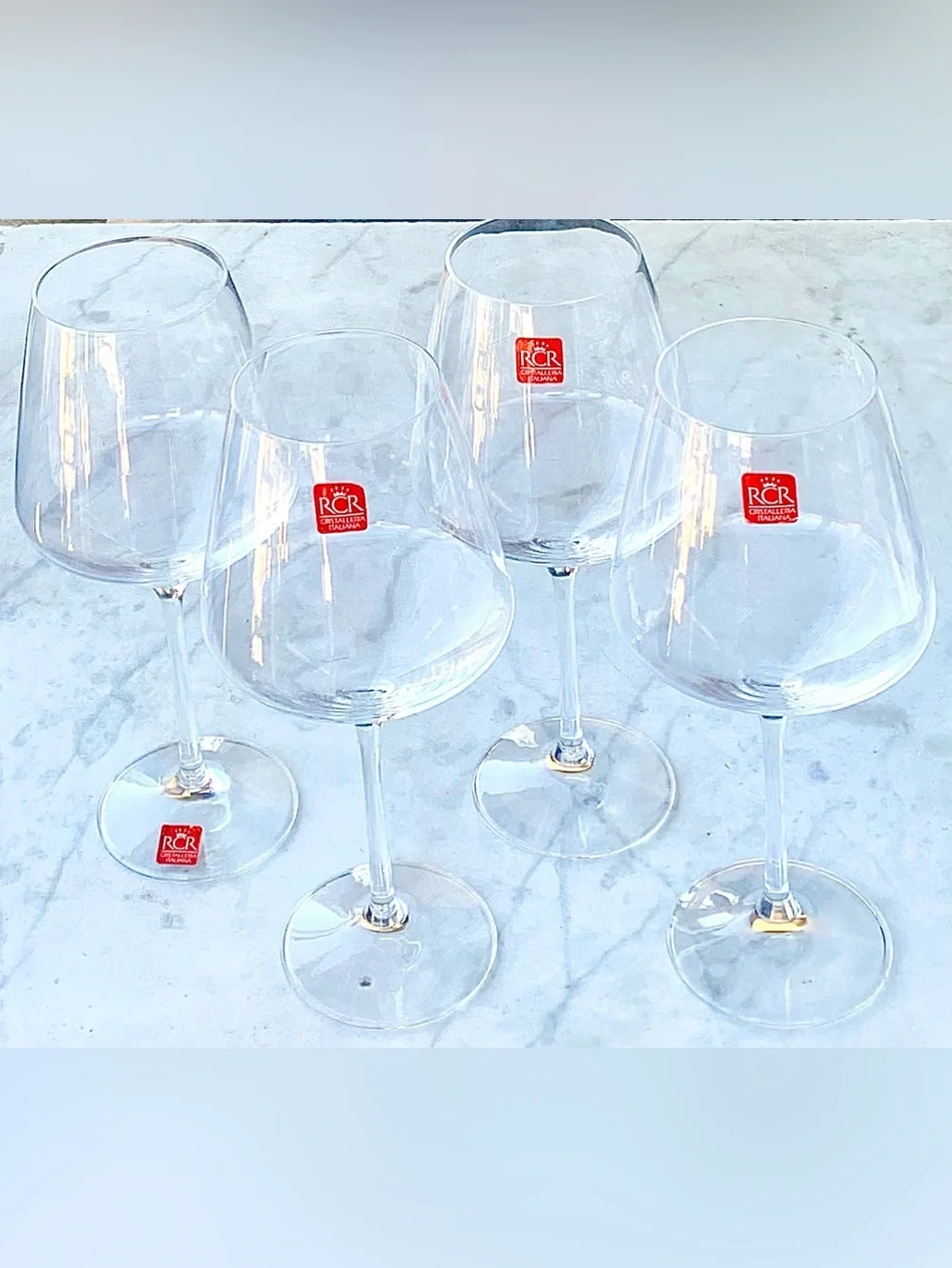 RCR CRISTALLERIA ITALIANA ARIA SOMMERLIER RED WINE GLASSES SET 4 NEW 26.5oz